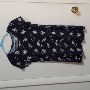 Navy blue floral dress